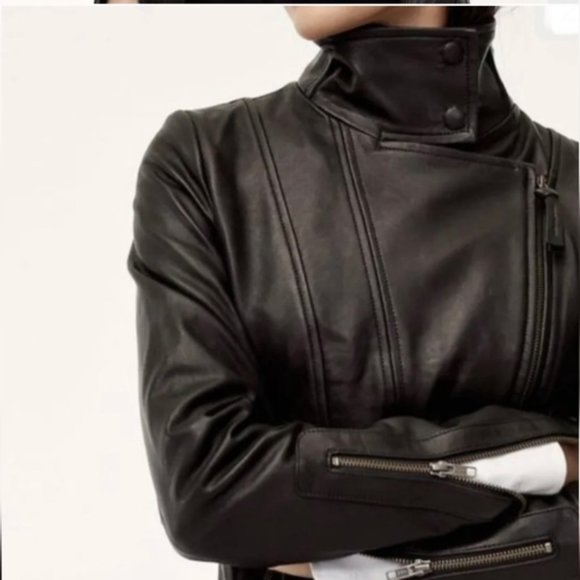 MACKAGE For ARITZIA Kenya Leather Jacket Biker Coat XXS - Picture 6 of 16
